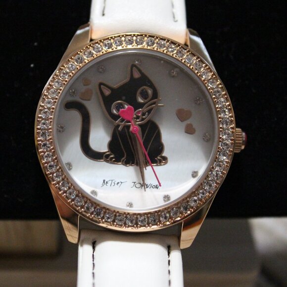 NEW WITH TAGS AUTHENTIC BETSEY JOHNSON MOVING HEAD CAT WATCH DARLING!! main image 4